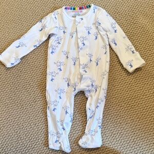Magnetic Me White and Blue Floral baby  One Piece
